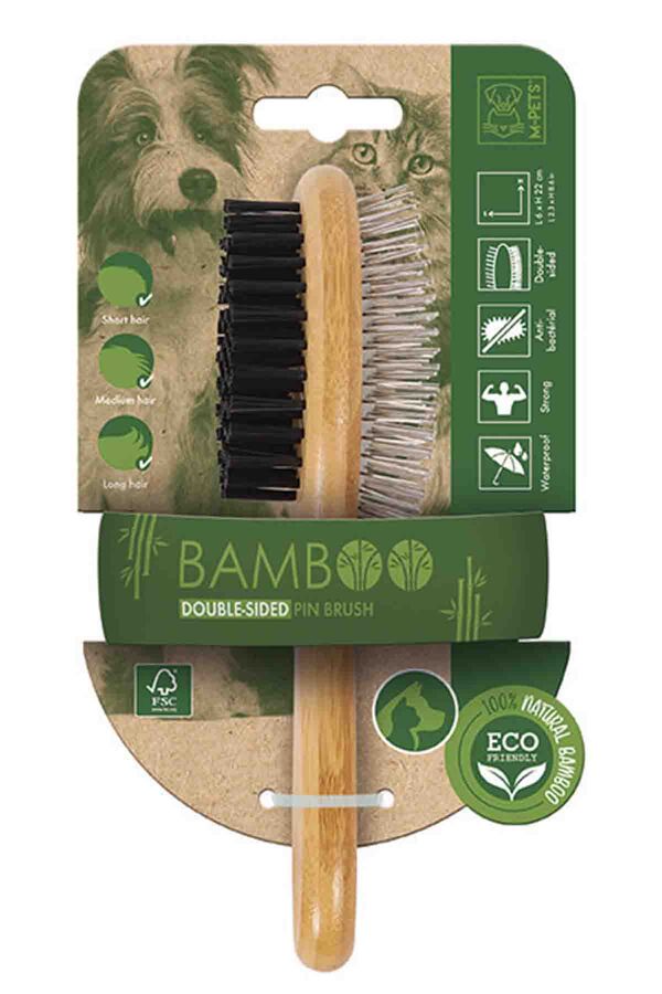 M-Pets Bamboo Çift Taraflı Fırça 