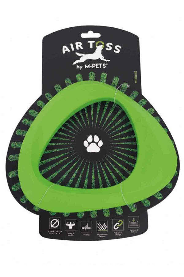 M-Pets Air Toss Mobius Dayanıklı Suda Yüzen Köpek Oyuncağı Yeşil