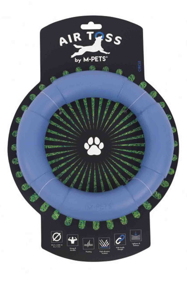 M-Pets Air Toss Circle Dayanıklı Suda Yüzen Köpek Oyuncağı Mavi