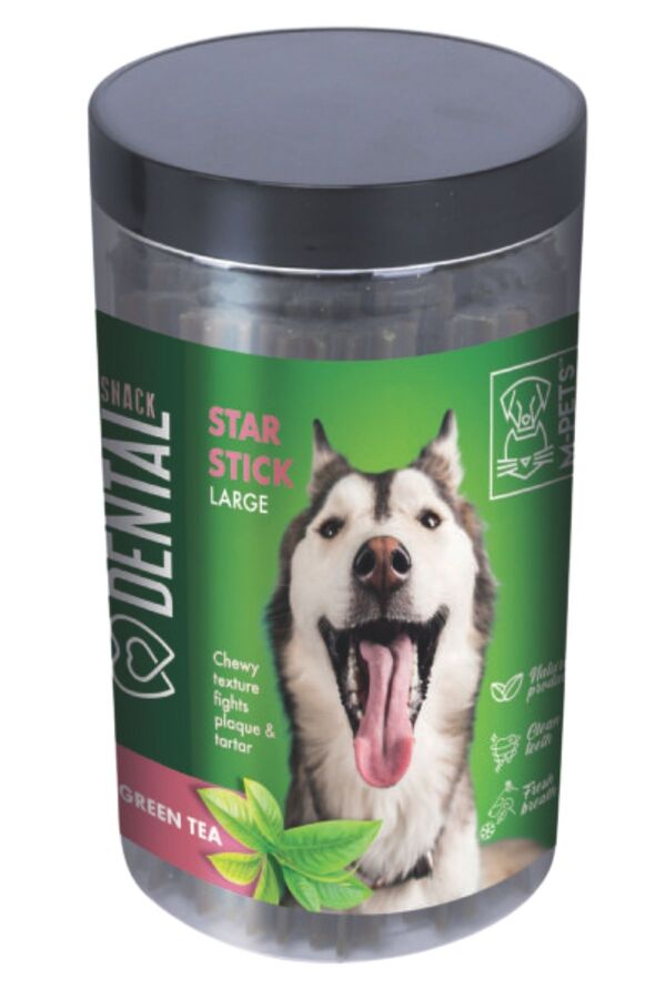 M-Pets Dental Snack Green Tea Star Stick Ödül Maması Large 510gr