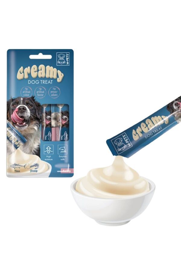 M-Pets Creamy Ton balıklı Karidesli Köpek Ödülü 4x15gr