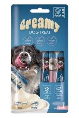 M-Pets Creamy Ton balıklı Karidesli Köpek Ödülü 4x15gr - Thumbnail