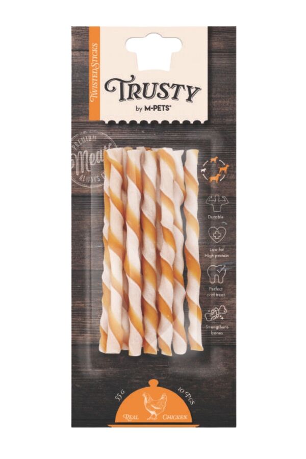 M-Pets Trusty Chicken Twisted Sticks Köpek Ödül Maması 10lu 12,7cm 55gr 