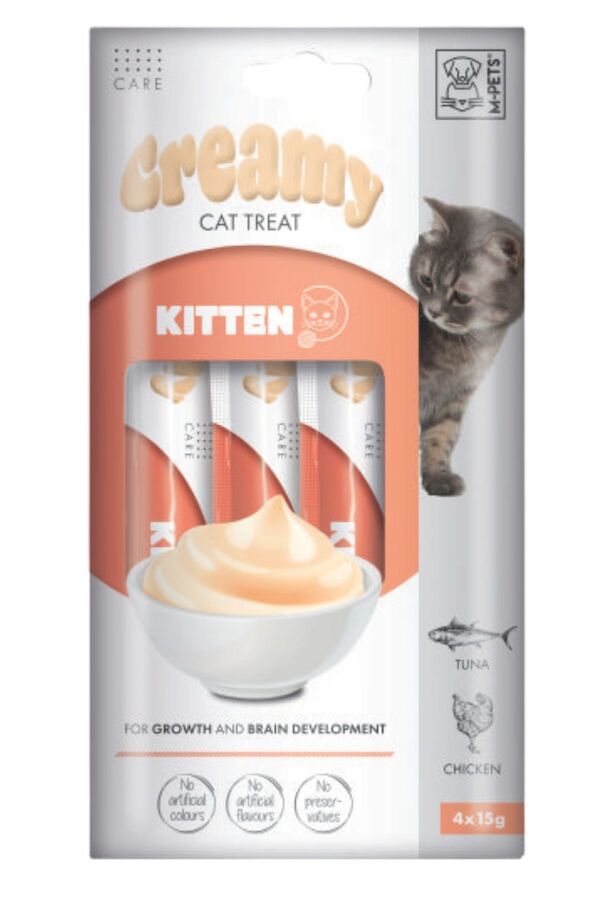 M-Pets Kitten Fonksiyonel Creamy Yavru Kedi Ödülü 4x15gr