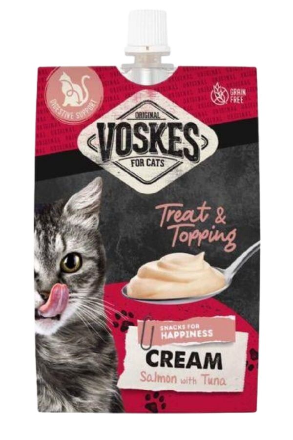 Voskes Somon ve Ton Balıklı Cream Kedi Ödül Maması 90gr