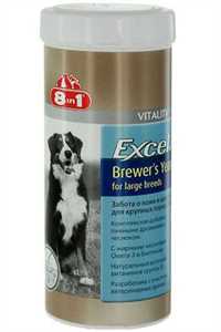 8 IN 1 - 8in1 Excel Brewers Yeast Büyük Irk Köpeklerin Deri ve Tüy Sağlığı için Tablet 80 Adet