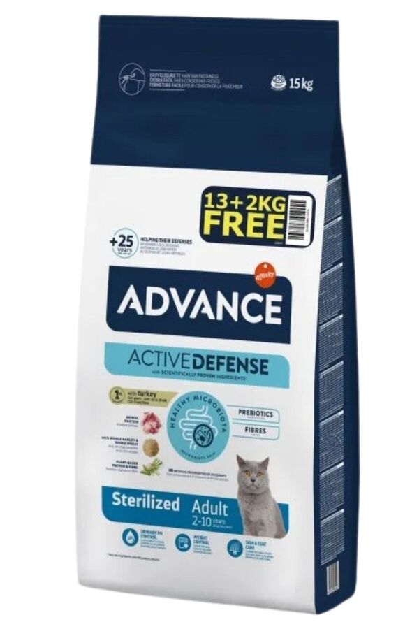 Advance Hindili Kısırlaştırılmış Kedi Maması Bonus Paket 13+2kg