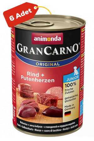 ANIMONDA - Animonda GranCarno Biftek ve Hindi Etli Yavru Köpek Konservesi 6x400gr 6lı