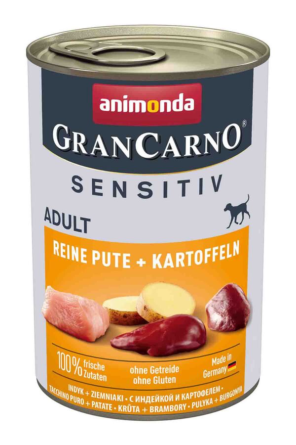 Animonda Gran Carno Sensitive Hindili Ve Patatesli Yetişkin Köpek Konservesi 400gr