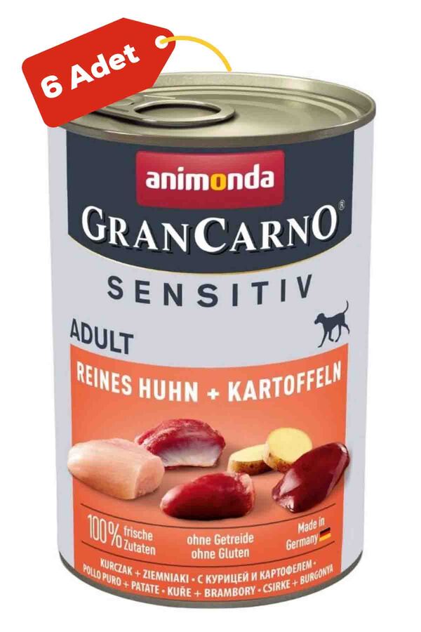 Animonda Gran Carno Sensitive Tavuklu Ve Patatesli Yetişkin Köpek Konservesi 6x400gr 6lı