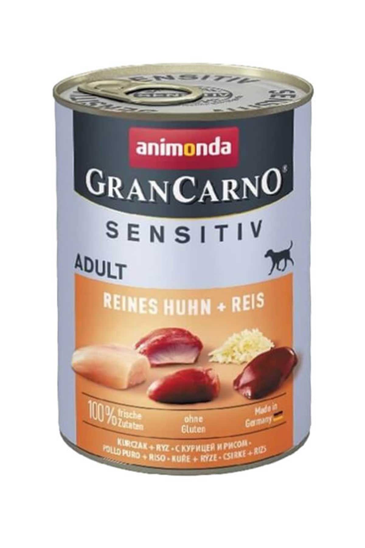 Animonda Gran Carno Sensitive Tavuklu Ve Pirinçli Yetişkin Köpek Konservesi 400 Gr