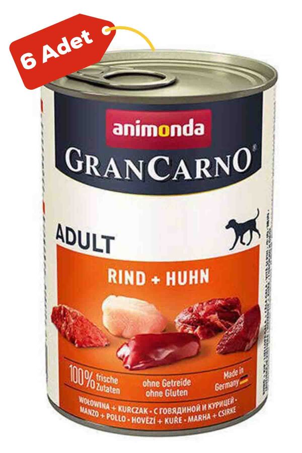 Animonda Gran Carno Sığır Etli ve Tavuklu Yetişkin Köpek Konservesi 6x400gr 6lı