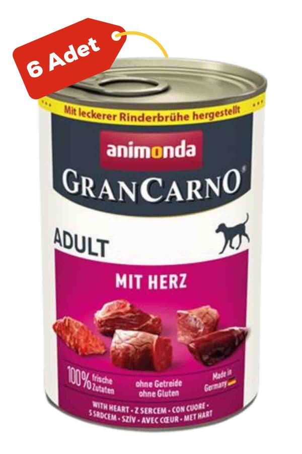 Animonda Gran Carno Sığır Etli ve Yürekli Köpek Konservesi 6x400gr 6lı