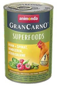 ANIMONDA - Animonda Gran Carno Superfoods Tavuk Ispanak Ahududu Köpek Konservesi 400gr