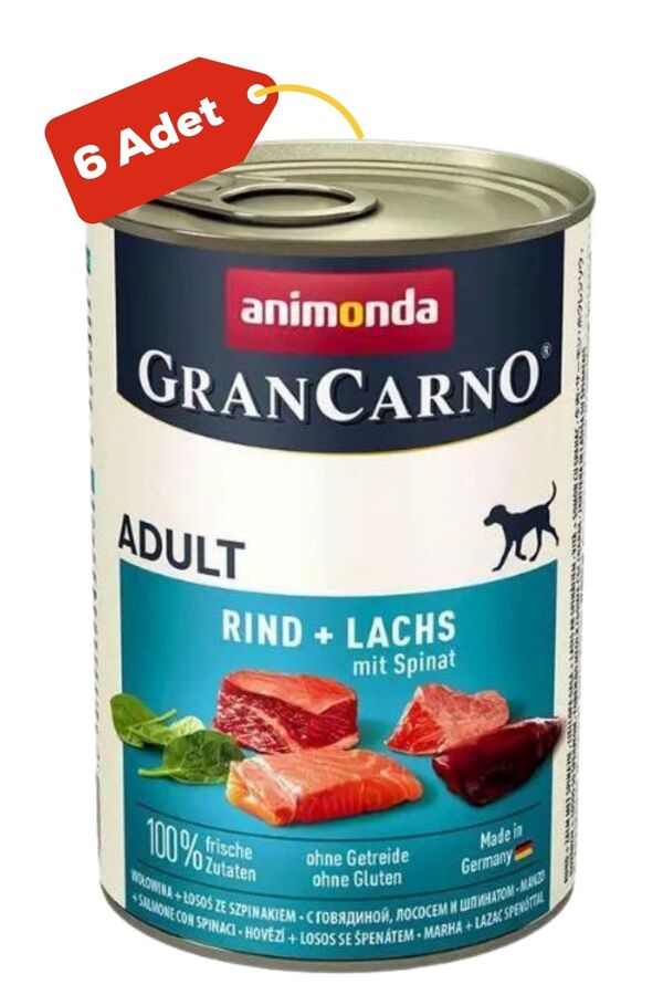 Animonda GranCarno Adult Sığır Etli ve Ispanaklı Yetişkin Köpek Konservesi 6x400gr 6lı