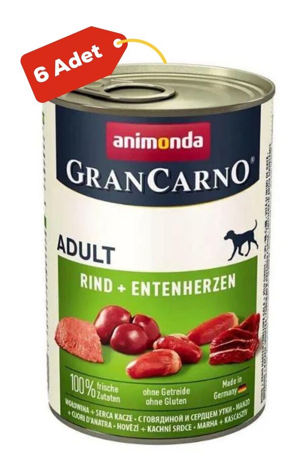 Animonda GranCarno Sığır Etli ve Ördekli Yetişkin Köpek Konservesi 6x400gr 6lı