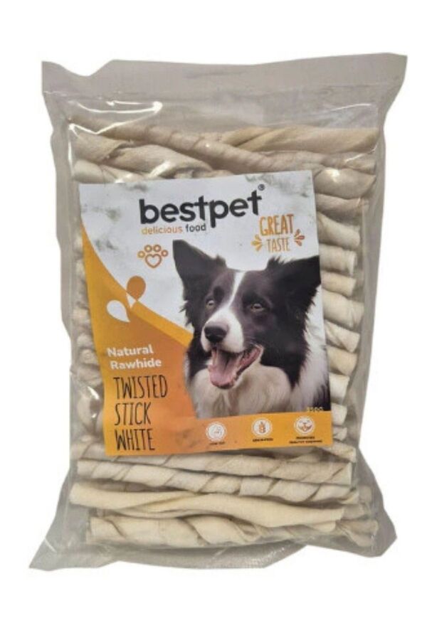 BestPet Burgu Beyaz Kemik Çubuk Köpek Ödülü 350gr