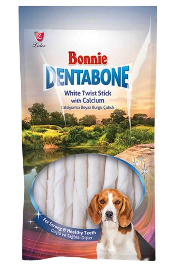 Bonnie Dentabone Twist Beyaz Köpek Ödül Kemiği 20li