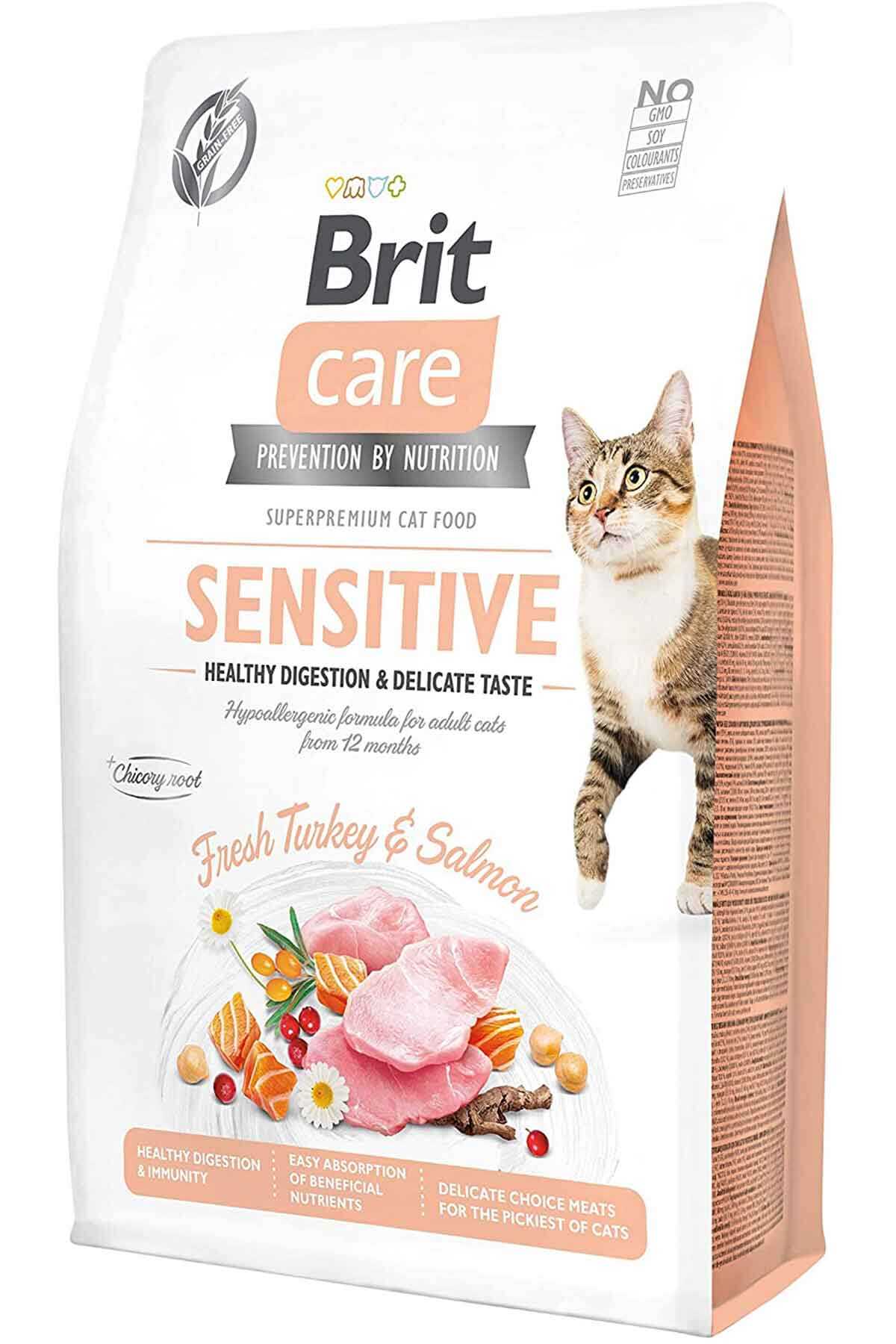 Brit Care Hassas Mideli Kediler İçin Hindili ve Somonlu Yetişkin Kedi Maması 7kg