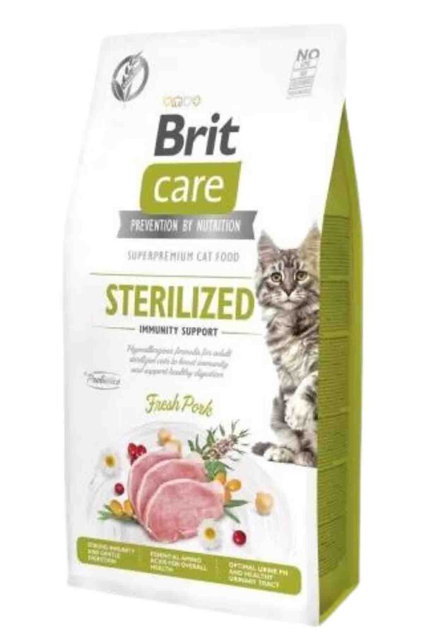 Brit Care Immunity Support Domuz Etli Tahılısız Kısırlaştırılmış Kedi Maması 7kg