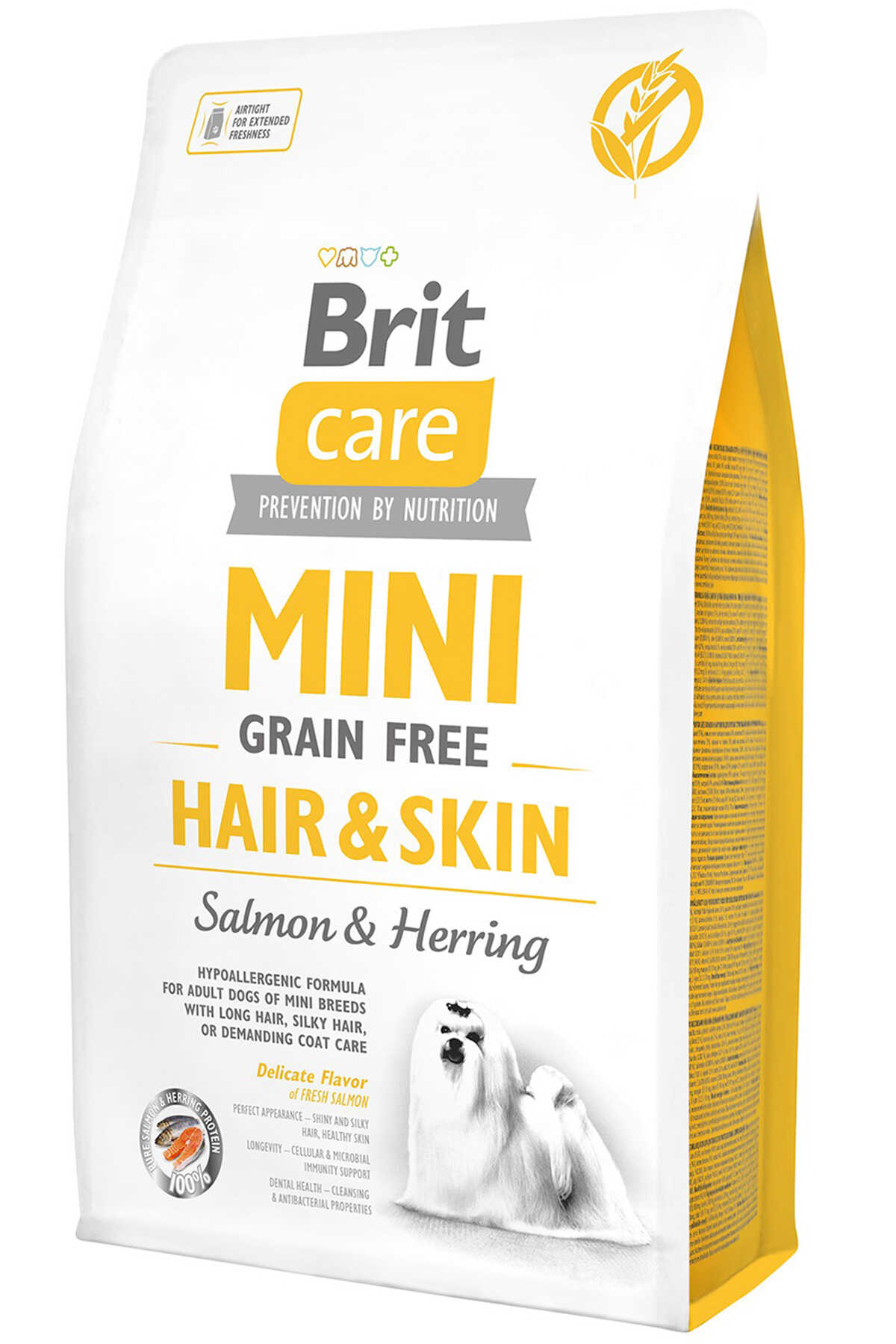 Brit Care Mini Hair Skin Tahılsız Somon ve Ringa Balıklı Küçük Irk Yetişkin Köpek Maması 2kg