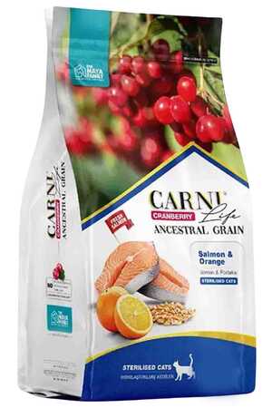 CARNI - Carni Life Cranberry Ancestral Grain Somon ve Portakal Kısırlaştırılmış Kedi Maması 10kg+2kg