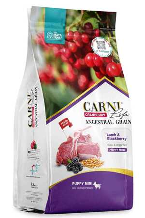 CARNI - Carni Life Cranberry Ancestral Grain Kuzu ve Böğürtlen Mini Yavru Köpek Maması 7kg