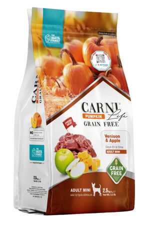 CARNI - Carni Life Pumpkin Tahılsız Geyik Etli ve Elmalı Mini Irk Yetişkin Köpek Maması 7kg