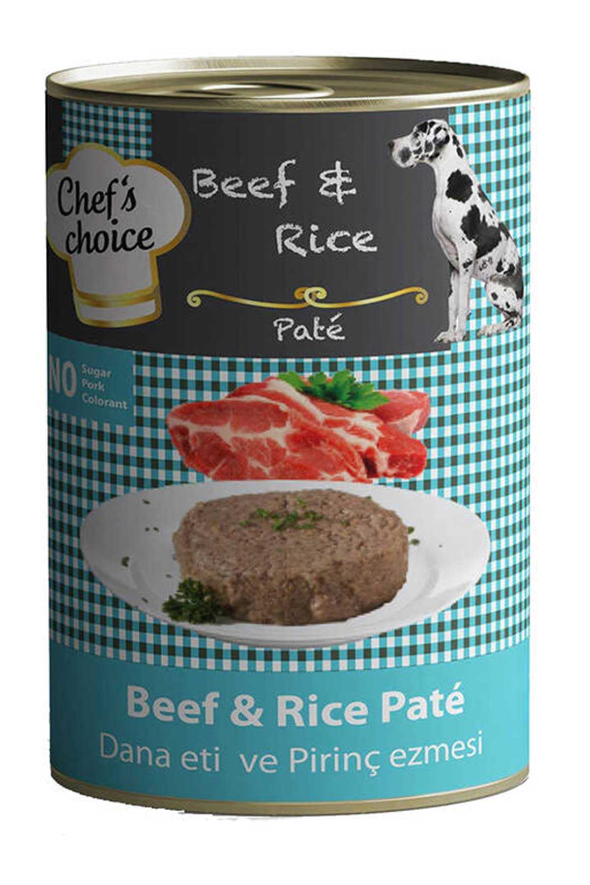 Chefs Choice Biftek ve Pirinçli Yetişkin Köpek Konservesi 400gr
