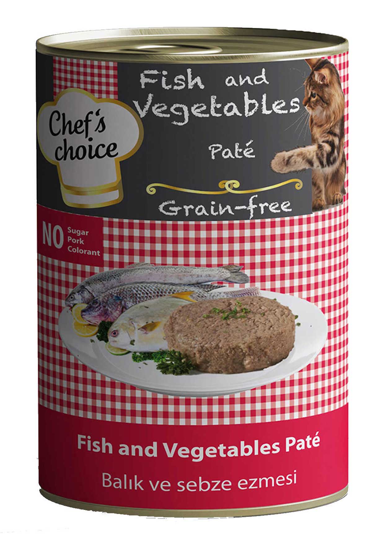 Chefs Choice Tahılsız Balık ve Sebzeli Yetişkin Kedi Konservesi 400gr
