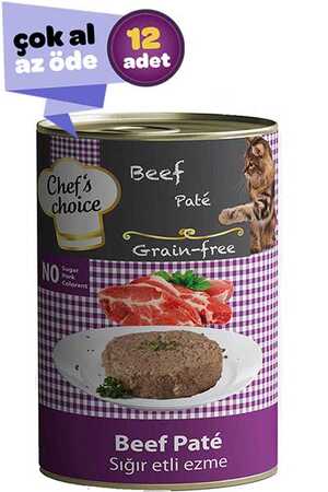 CHEFS CHOICE - Chefs Choice Tahılsız Biftekli Yetişkin Kedi Konservesi 12x400gr (12li)