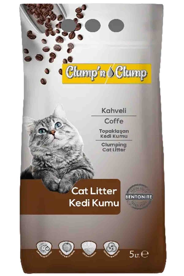 Clump'n&Clump Kahveli Kedi Kumu 5lt