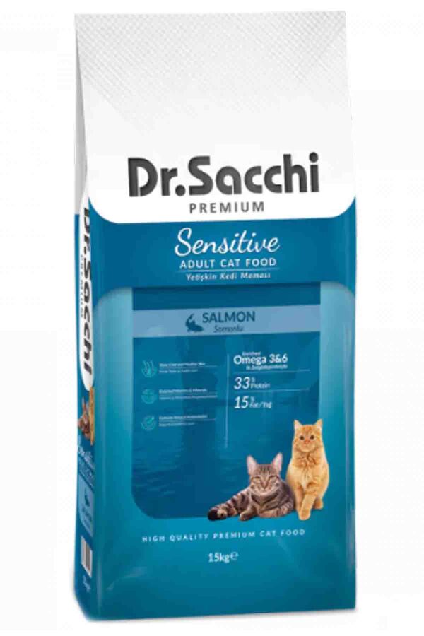 Dr.Sacchi Somonlu Hassas Yetişkin Kedi Maması 15kg