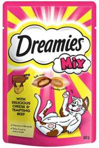DREAMIES - Dreamies İçi Dolgulu Sığır Etli ve Peynirli Kıtır Kedi Ödül Maması 60gr