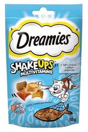 DREAMIES - Dreamies ShakeUps Seafood Ton Balıklı, Somonlu ve Karidesli Kedi Ödülü 55gr