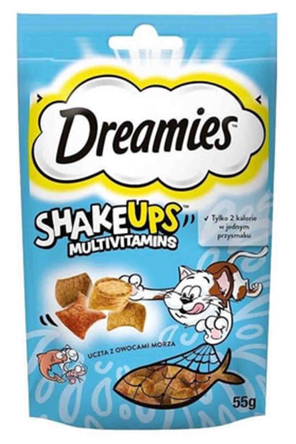 Dreamies ShakeUps Seafood Ton Balıklı, Somonlu ve Karidesli Kedi Ödülü 55gr