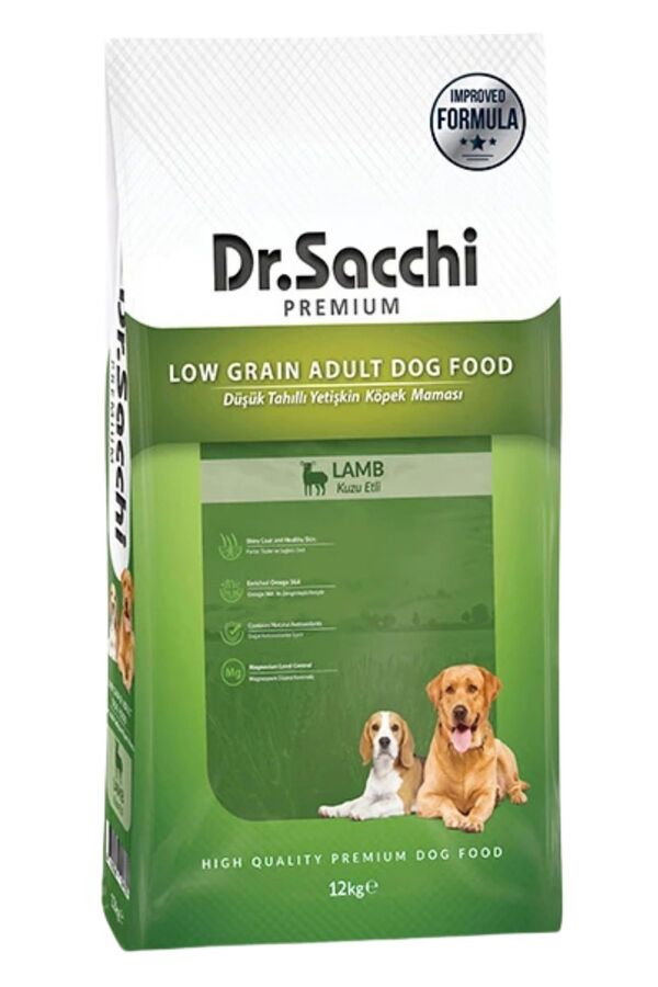 Dr.Sacchi Düşük Tahıllı Kuzu Etli Yetişkin Köpek Maması 12kg