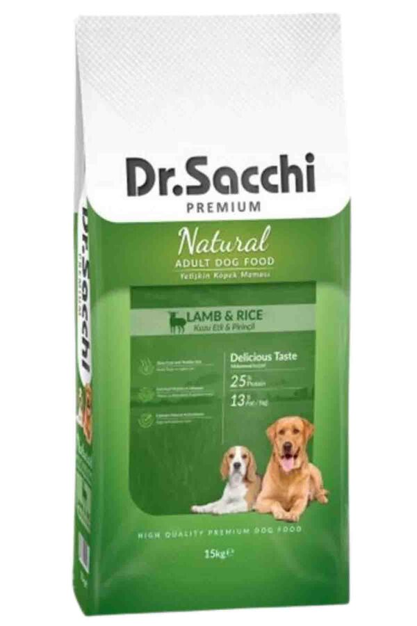 Dr.Sacchi Kuzu Etli ve Pirinçli Yetişkin Köpek Maması 15kg