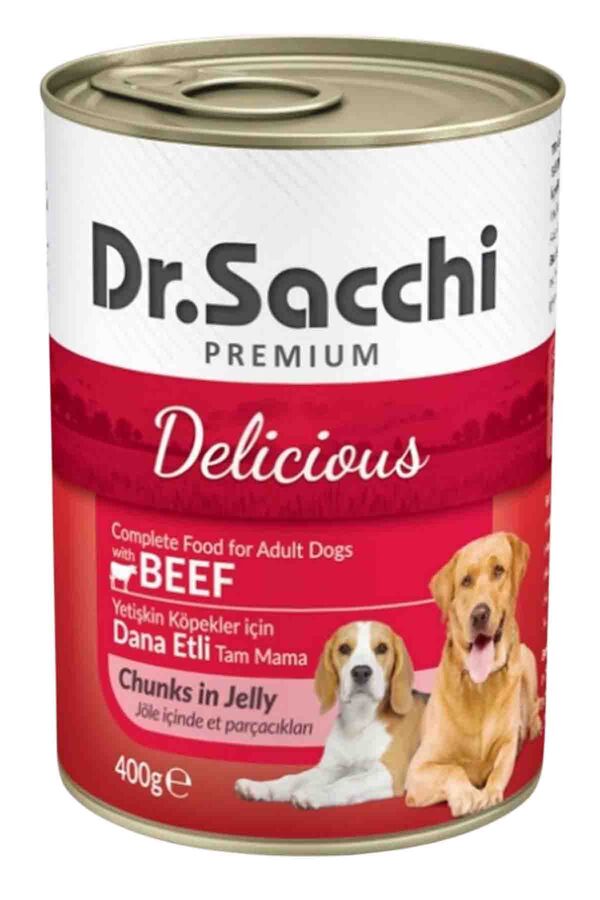 Dr.Sacchi Sığır Etli Yetişkin Konserve Köpek Maması 400gr