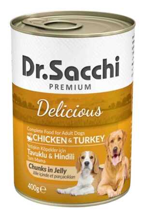 DR.SACCHI - Dr.Sacchi Tavuklu ve Hindili Yetişkin Köpek Konservesi 400gr