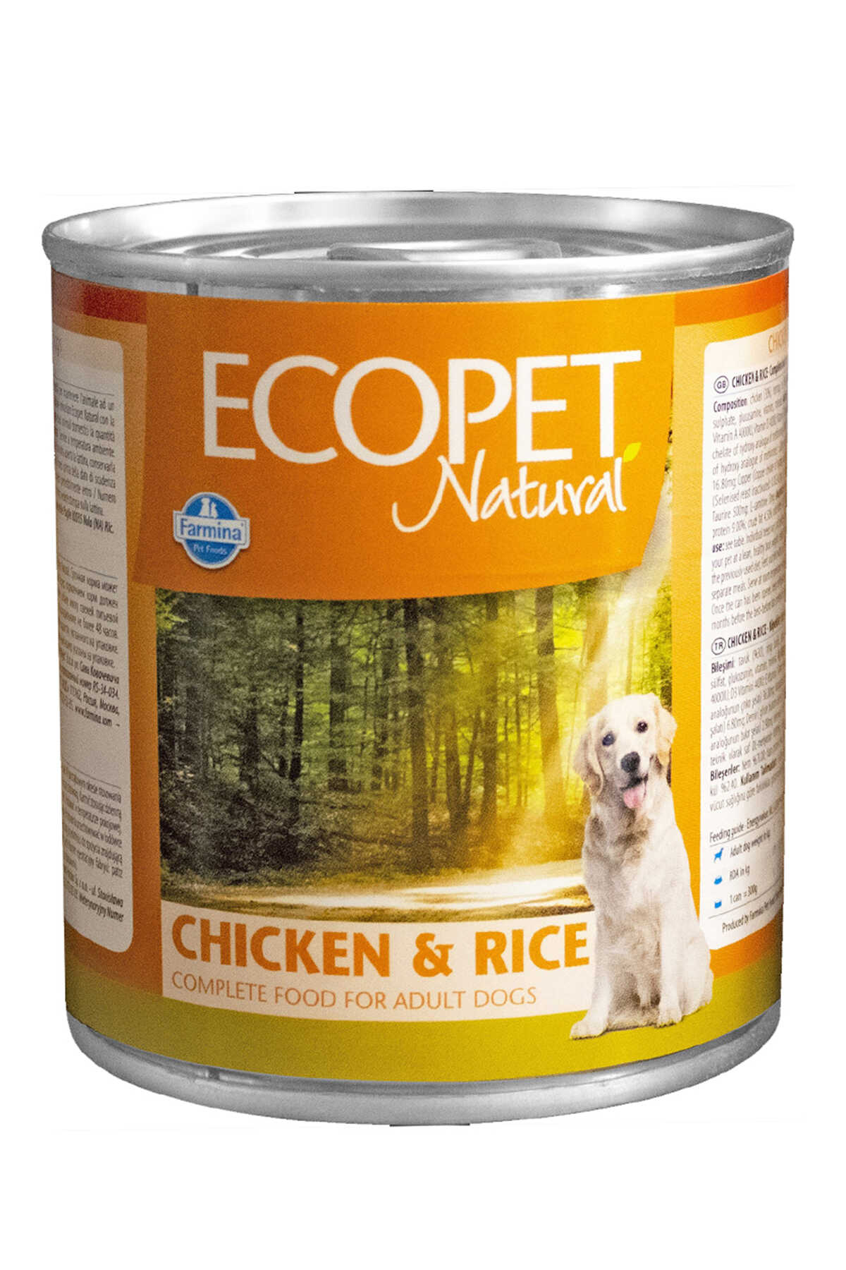 Ecopet Natural Tavuk ve Pirinçli Yetişkin Köpek Konservesi 300gr