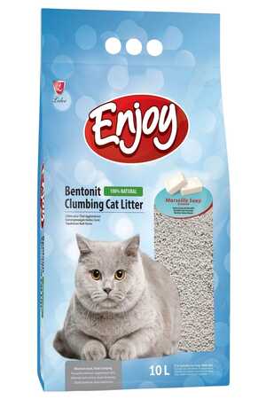 ENJOY - Enjoy Marsilya Sabunu Kokulu İnce Taneli Kedi Kumu 10lt