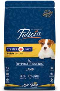 FELICIA - Felicia Düşük Tahıllı Hipoalerjenik Kuzu Etli Küçük ve Orta Irk Yavru Köpek Maması 3kg