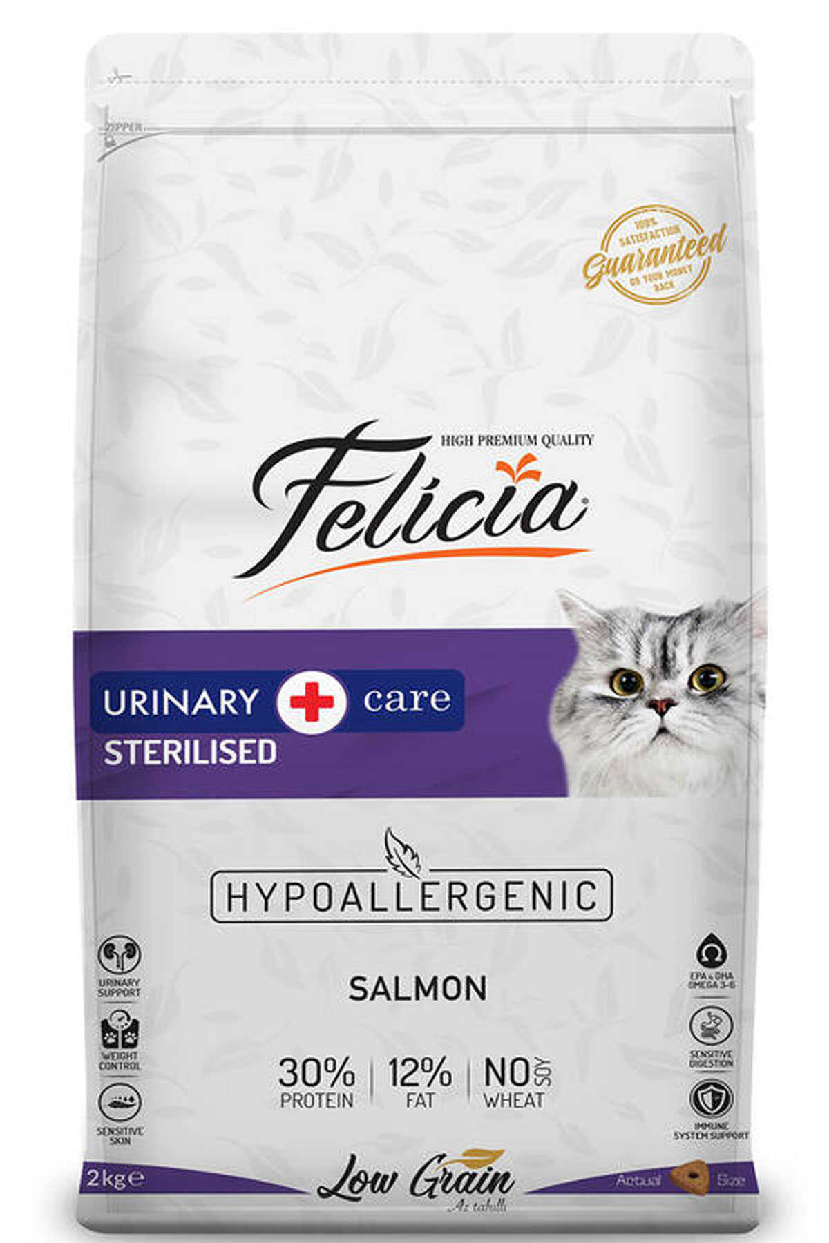 Felicia Düşük Tahıllı Hipoalerjenik Somonlu Kısırlaştırılmış Kedi Maması 12kg