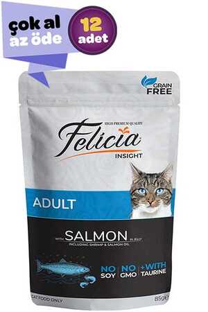 FELICIA - Felicia Tahılsız Somonlu Yetişkin Kedi Konservesi 12x85gr (12li)