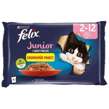 FELIX - Felix Multipack Sığır ve Tavuk Etli Yavru Kedi Konservesi 4x85gr