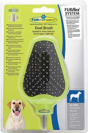 Furminator Dual Brush Çift Taraflı Köpek Fırçası - Thumbnail