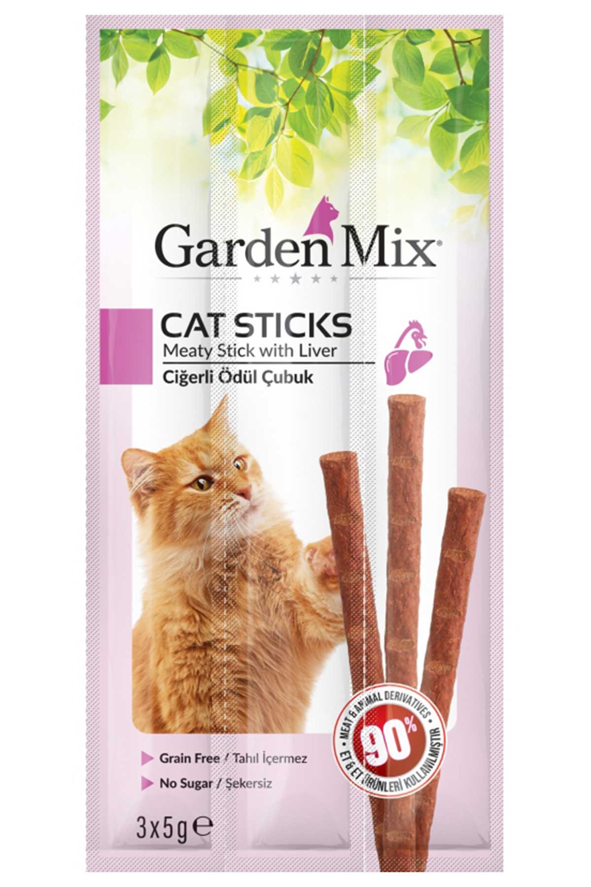 Garden Mix Ciğerli Kedi Ödül Çubuğu 3x5gr