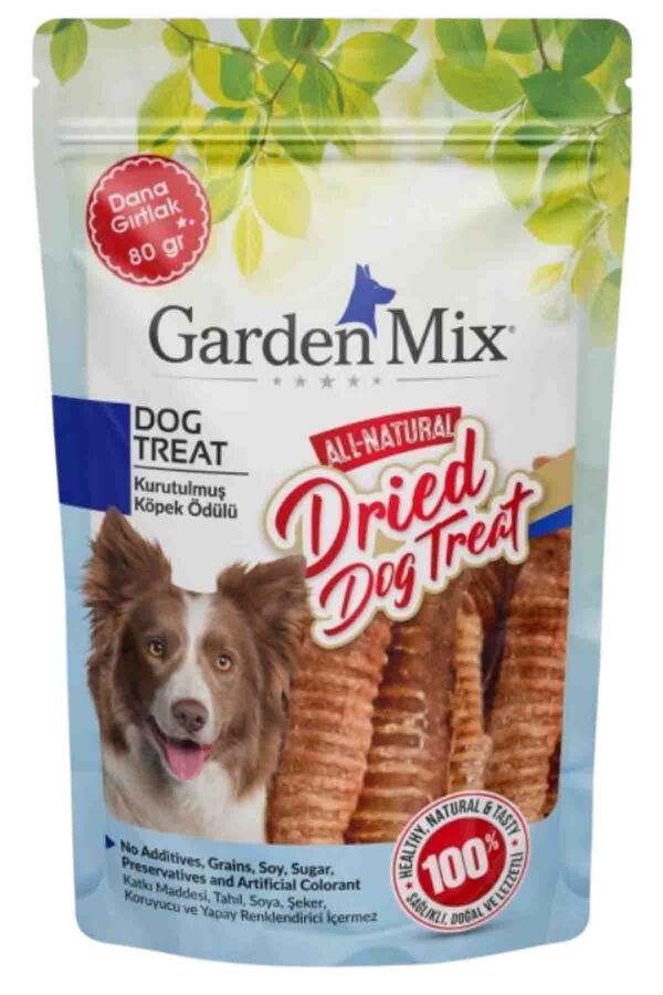 Garden Mix Kurutulmuş Dana Gırtlak Köpek Ödülü 80gr