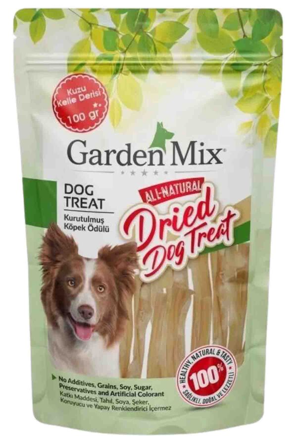 Garden Mix Kurutulmuş Kuzu Kelle Derisi Köpek Ödülü 100gr